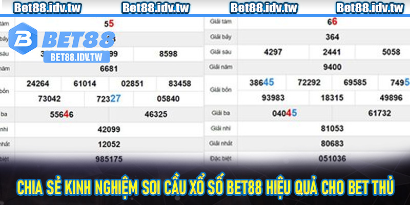 Chia sẻ kinh nghiệm soi cầu xổ số Bet88 hiệu quả cho bet thủ